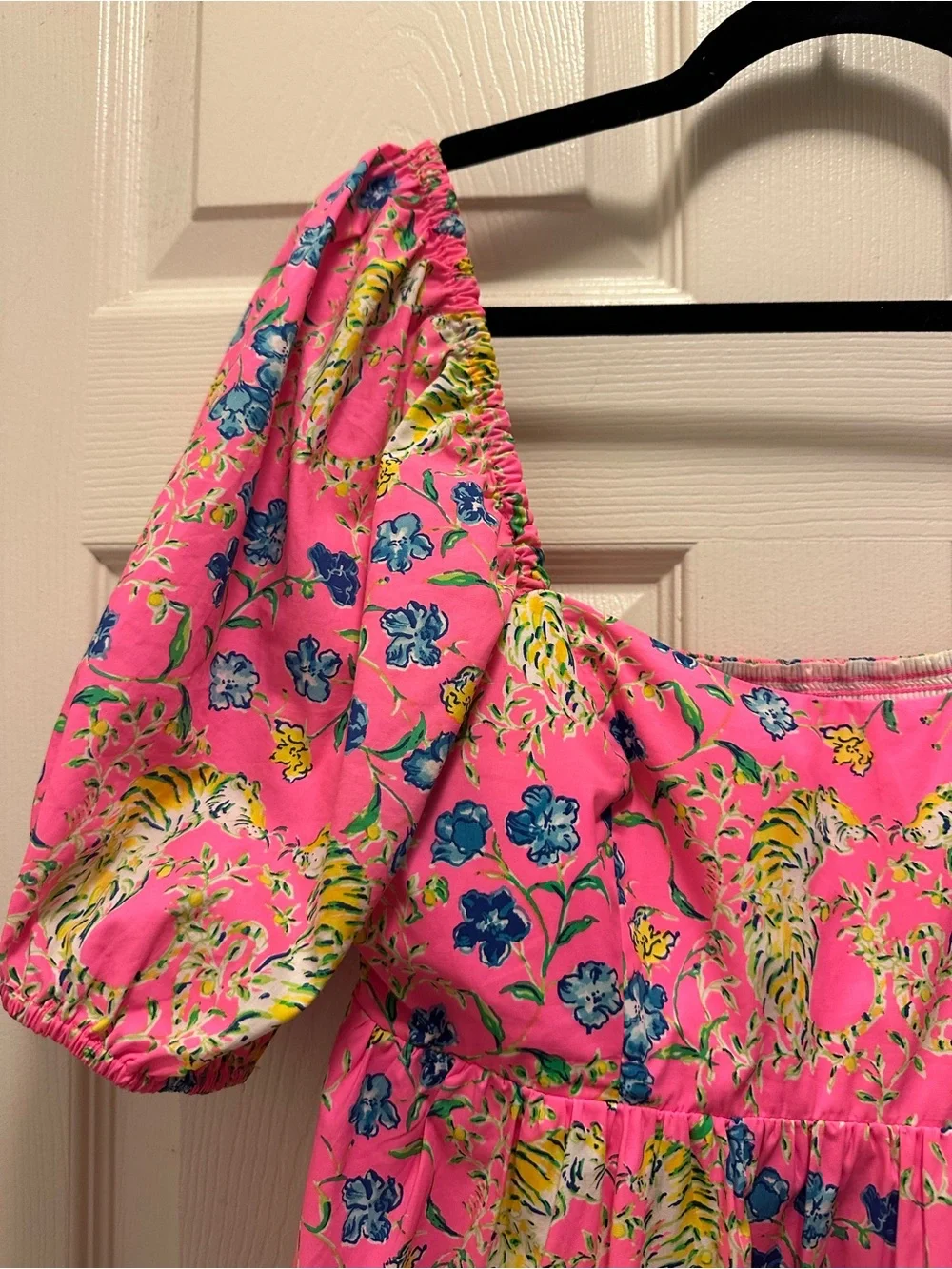 Lilly Pulitzer Kay Babydoll Dress in Prosecco Pink Tigress Garden - Picture 6 of 14